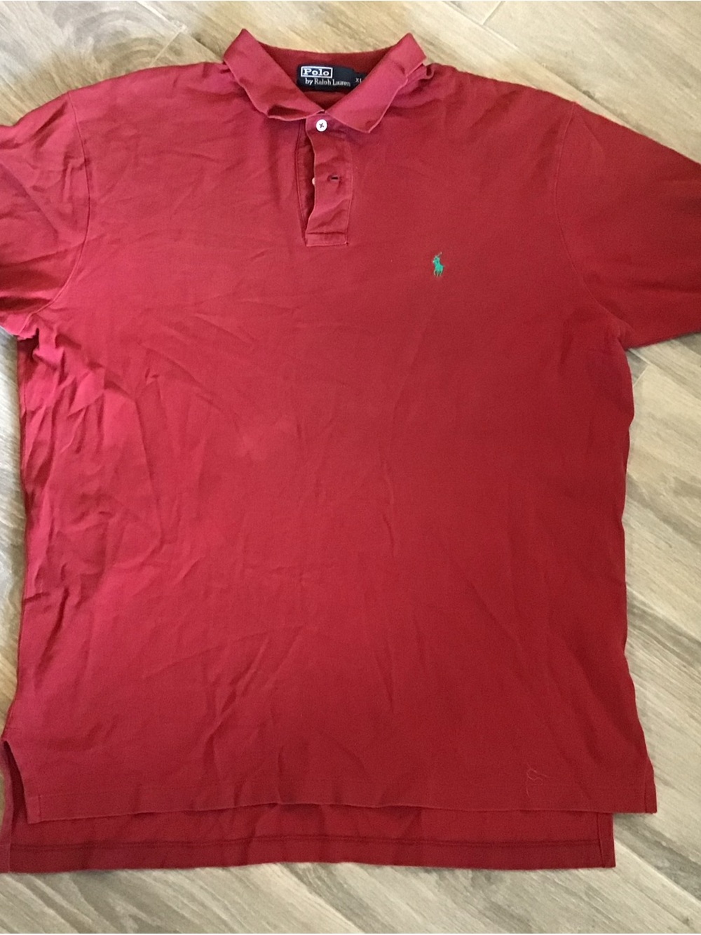 Ralph Lauren Red Polo with Green Pony Logo
